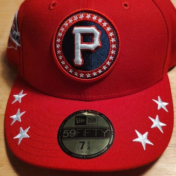 New Era ALL STAR GAME Pittsburgh Pirates Fitted 7 5/8 Red Hat - New - Picture 2 of 9